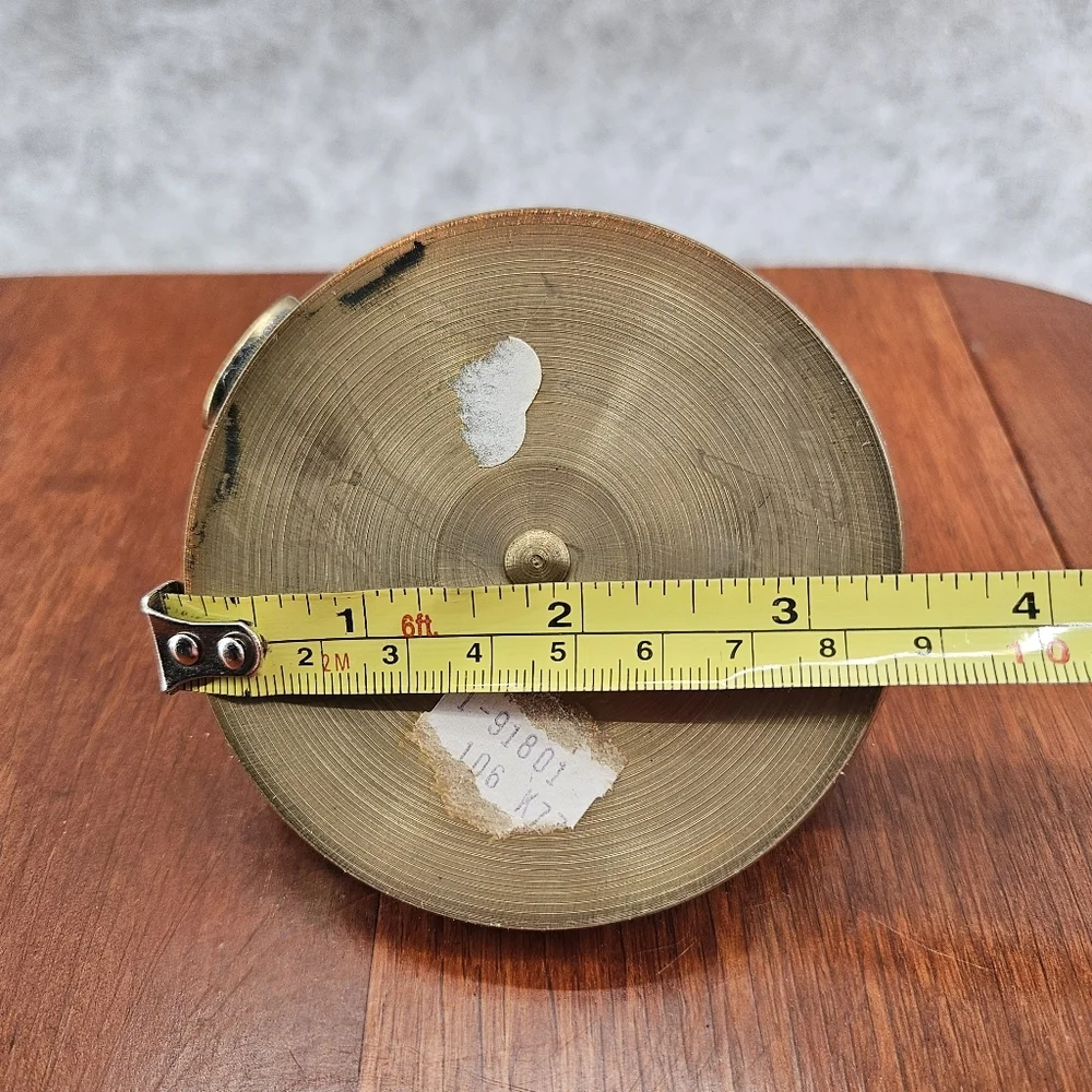 Vintage Brass Candle Stick‎ Holder w/ Flat Handle *Patina